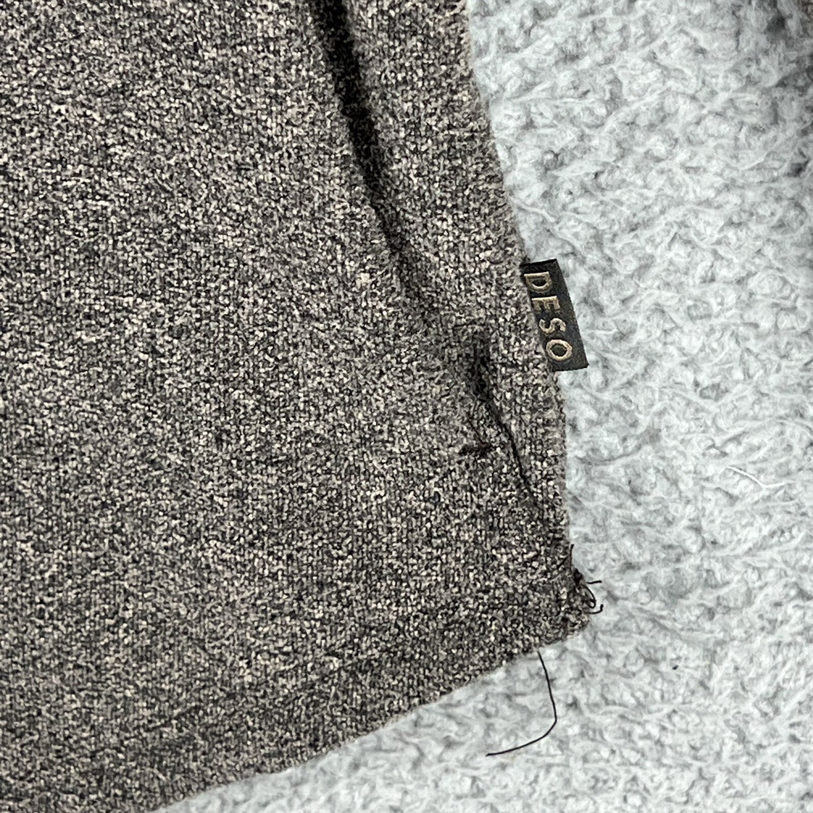 Deso Sweater Womens Large 1/2 Snap Pull Over Made In Usa Grey Brown California — image 6 of 8